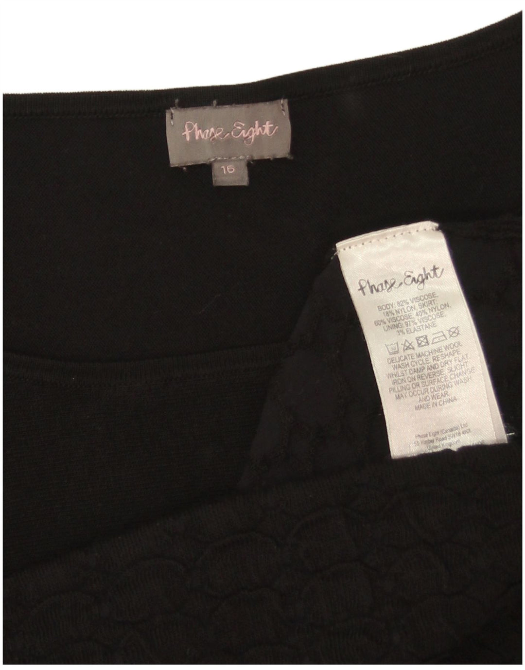 Phase Eight Womens Oversized Sheath Dress UK 16 Large Black Viscose