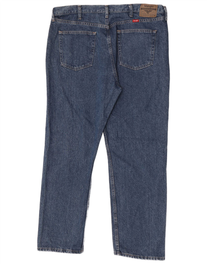 Wrangler Mens Regular Fit Straight Jeans W40 L30 Blue Cotton