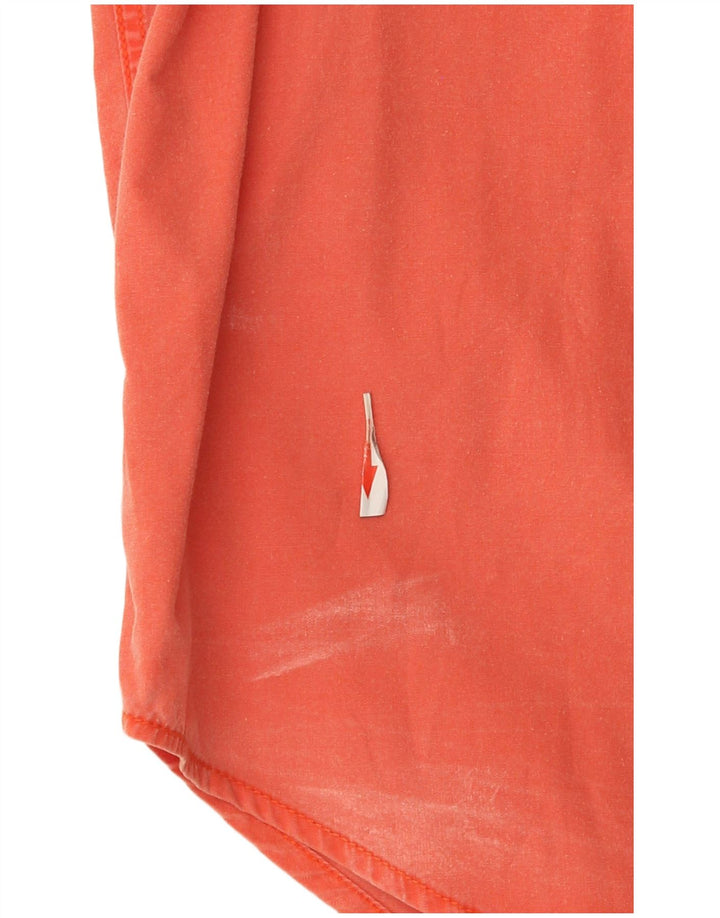 Wrangler Mens Short Sleeve Shirt XL Orange Cotton