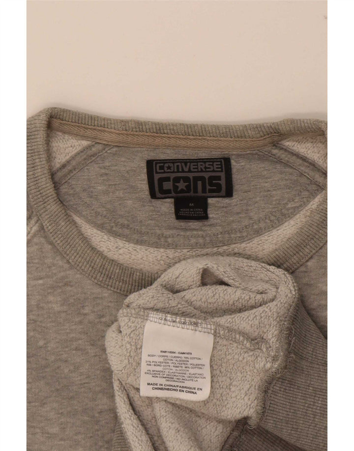 Converse Womens Graphic Sweatshirt Jumper UK 14 Medium Grey Cotton