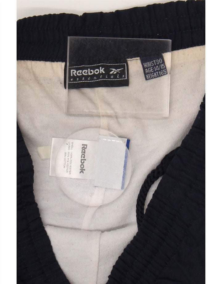 REEBOK Boys Tracksuit Trousers Joggers 14-15 Years  Navy Blue Polyester