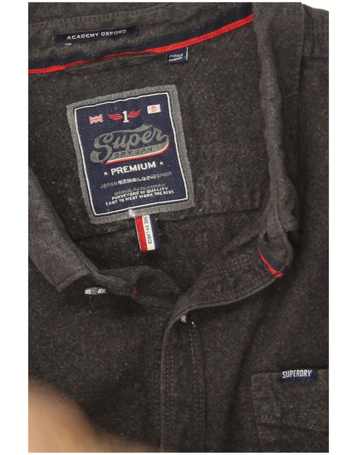 Męska koszula flanelowa Superdry 2XL, szara, bawełniana