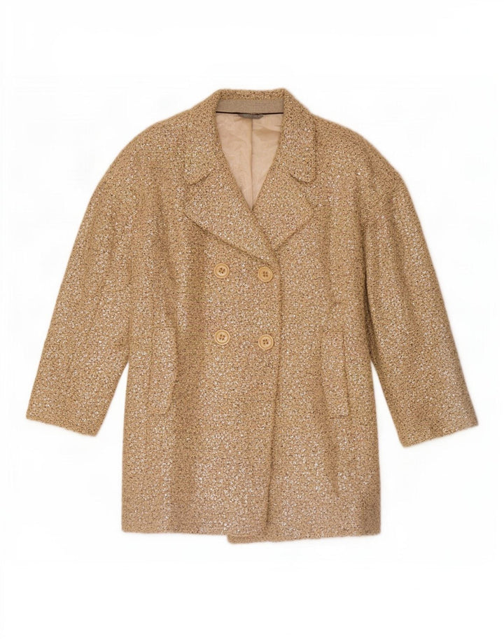 Marks & Spencer Abrigo cruzado con lentejuelas para mujer UK 8 Small Beige