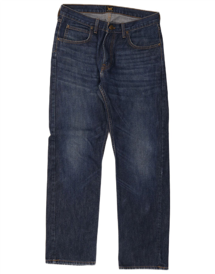 Lee Mens Straight Jeans W32 L32 Navy Blue Cotton