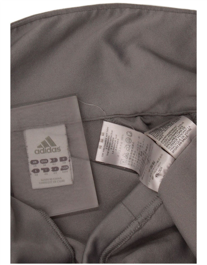 Adidas Womens Tracksuit Top Jacket UK 14 Medium Grey