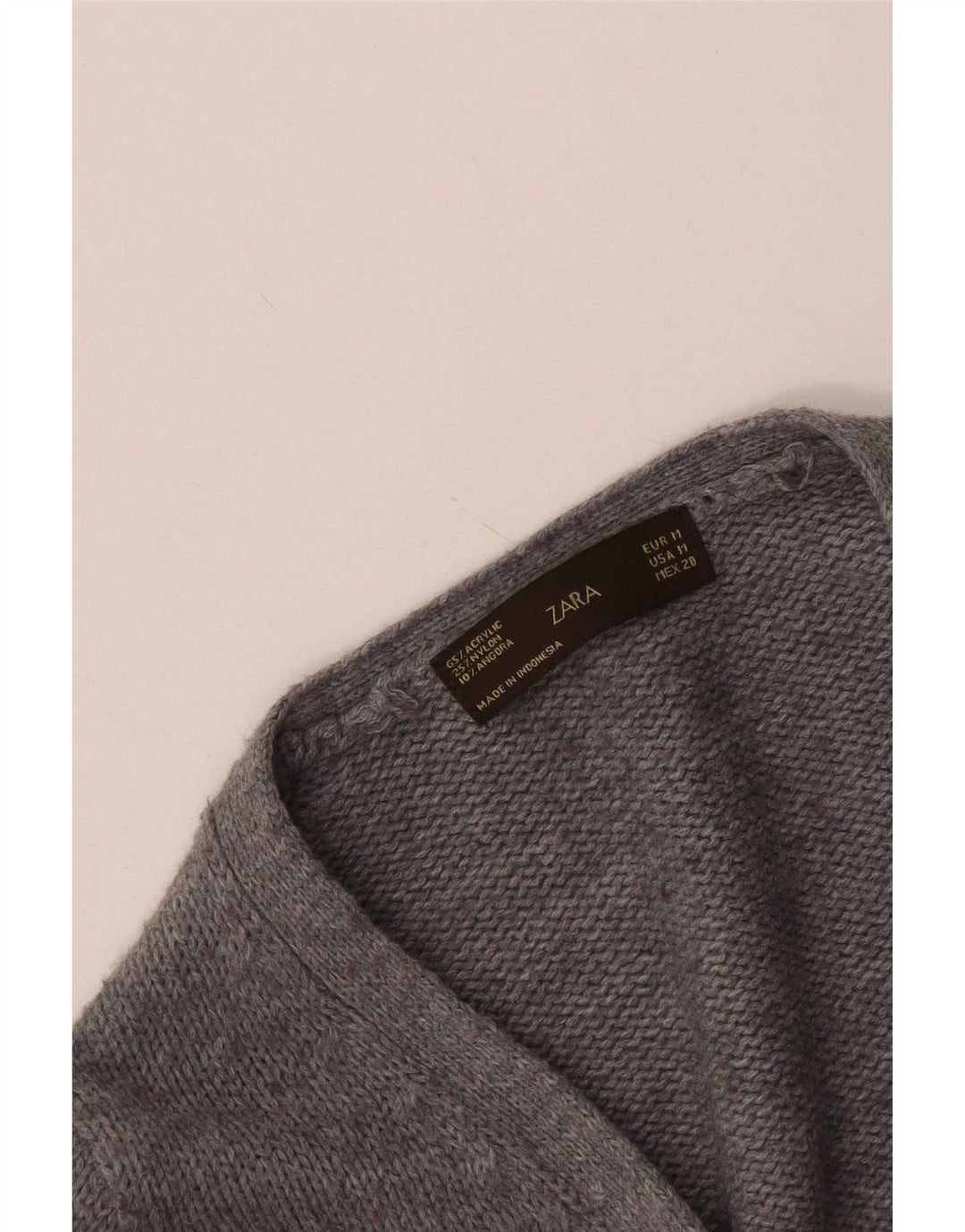 Zara Womens Cardigan Sweater UK 12 Medium Grey Flecked Acrylic