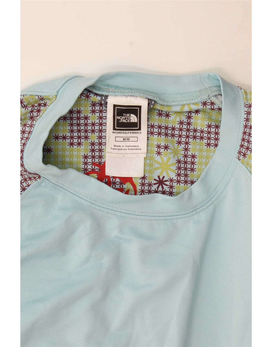 The North Face Womens Graphic Top Langarm UK 14 Mittelblaues Polyester