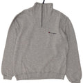 Champion Sweat-shirt à col zippé pour homme Petit coton moucheté gris