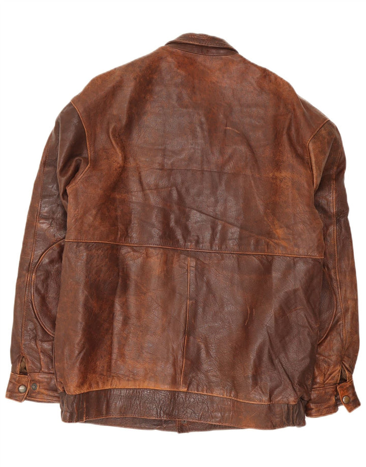 Vintage Herren Lederjacke UK 40 Large Braun