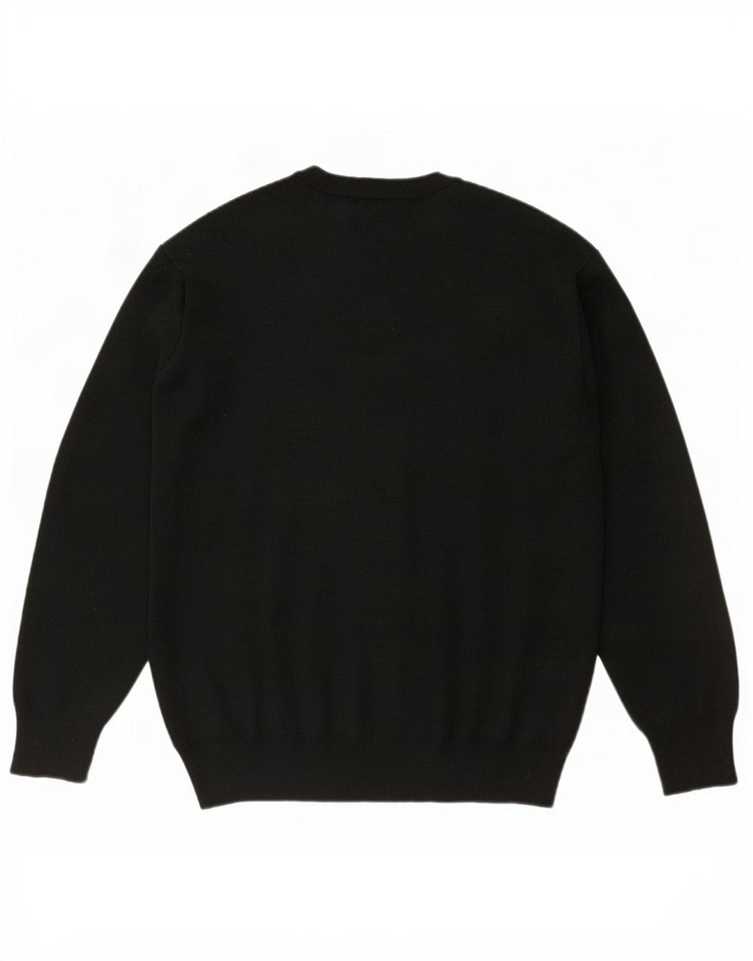 Gabicci Mens V-Neck Jumper Sweater Large Black Striped Wool