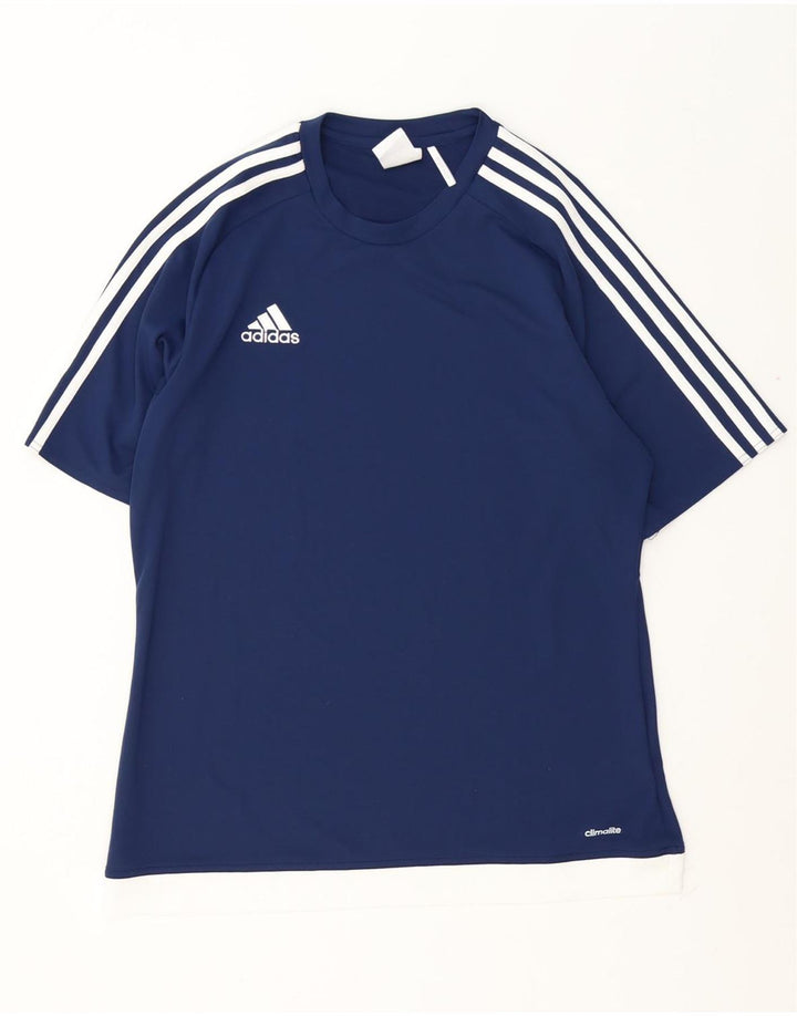 Adidas Mens Climalite T-Shirt Top Medium Navy Blue Polyester