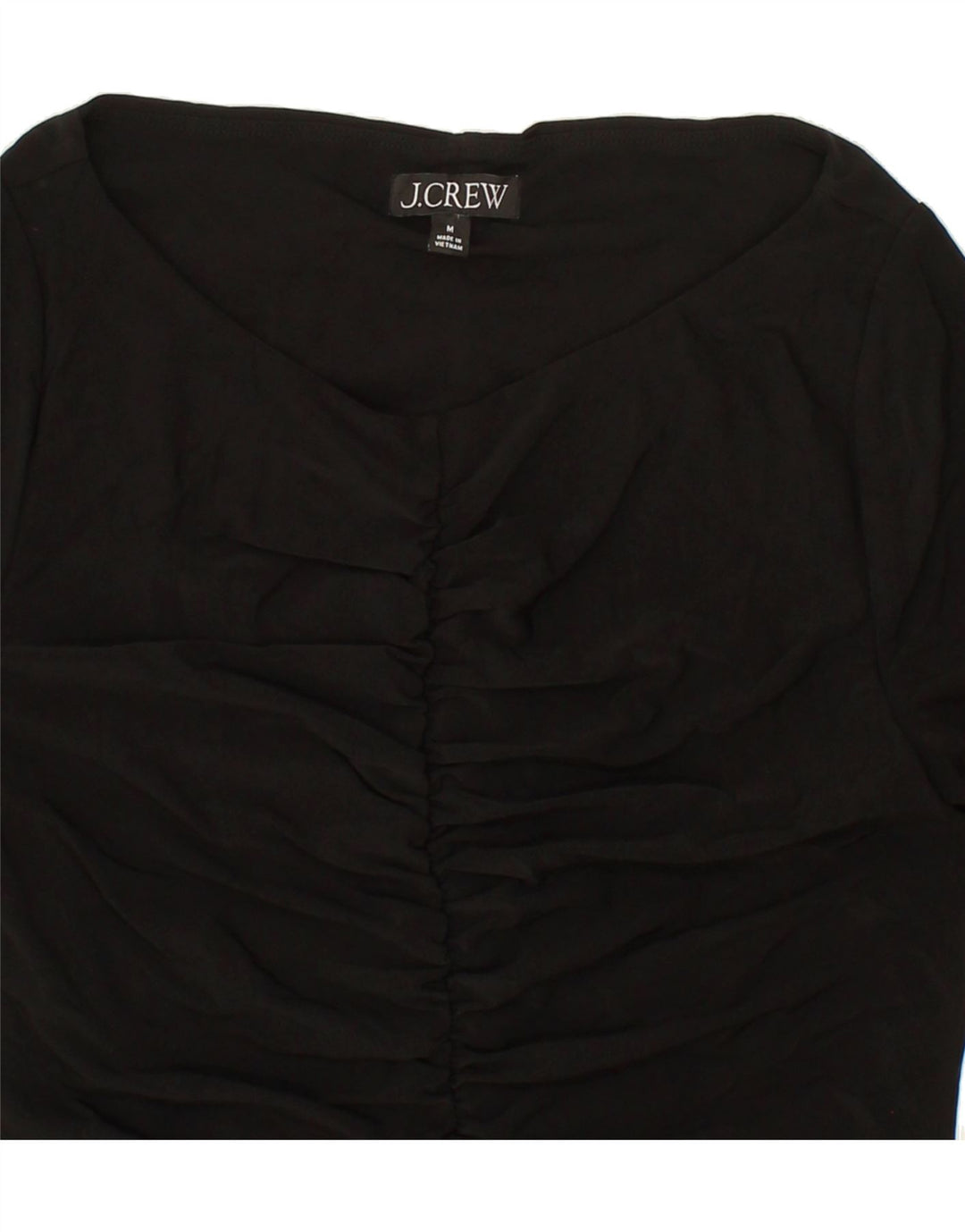 J. CREW Womens Long Sleeve Blouse Top UK 12 Medium Black Polyester Vintage J. Crew and Second-Hand J. Crew from Messina Hembry 