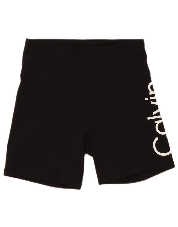 Calvin Klein Damen Graphic Sport Shorts UK 12 Medium Schwarz Polyester