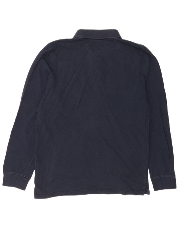 Tommy Hilfiger Langærmet herre poloshirt Medium marineblå bomuld