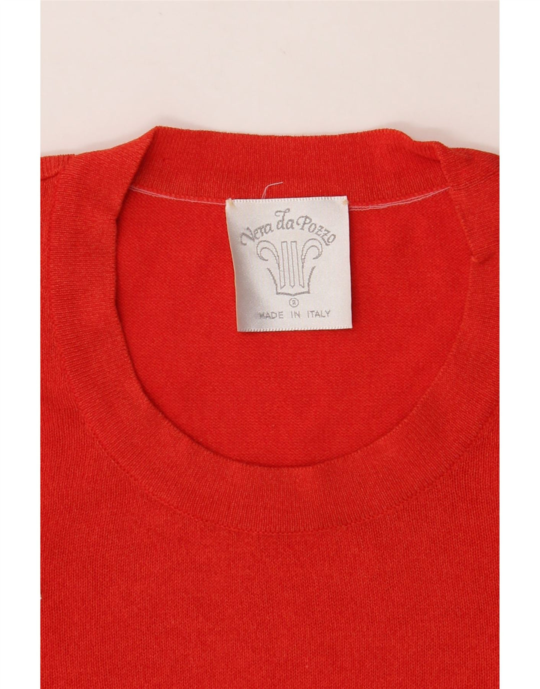VINTAGE Womens Graphic Crew Neck Jumper Sweater UK 12 Medium Red Vintage Vintage and Second-Hand Vintage from Messina Hembry 