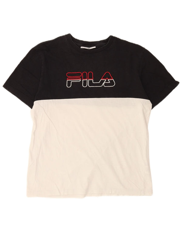 Fila Férfi Grafikus póló felső közepes fekete Colourblock pamut
