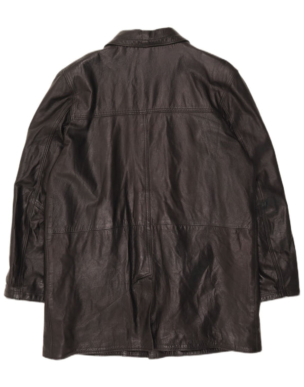 Vintage męska kurtka skórzana oversize UK 40 duża czarna skóra
