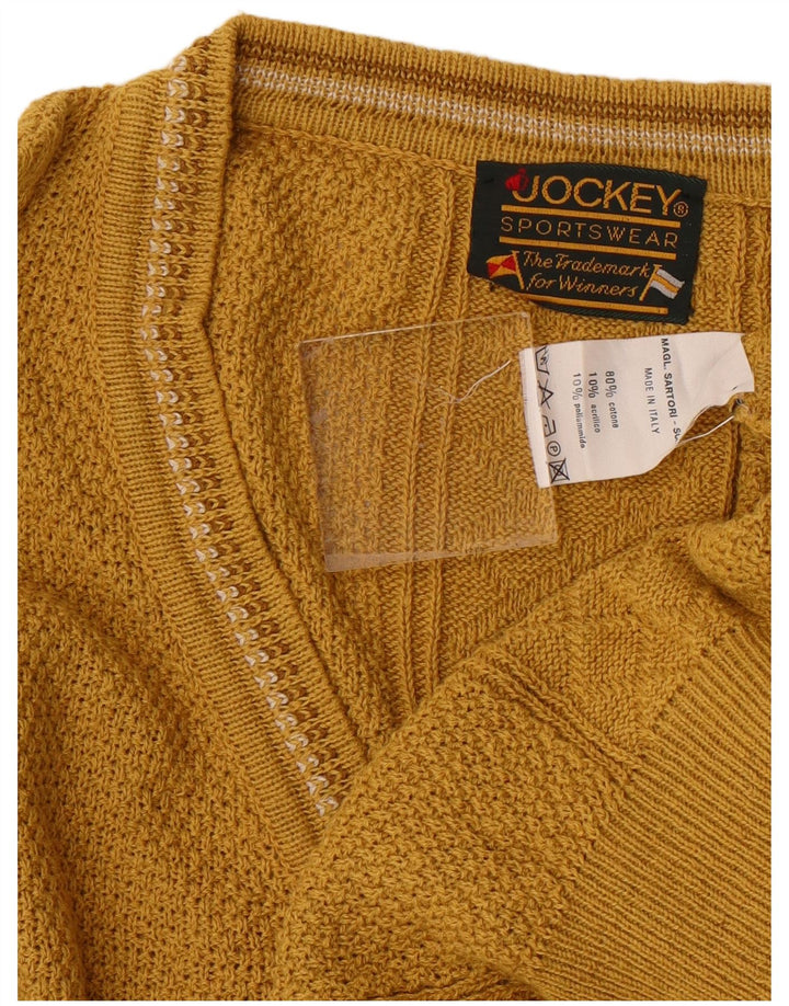 Suéter masculino JOCKEY com decote em V IT 52 algodão bege grande