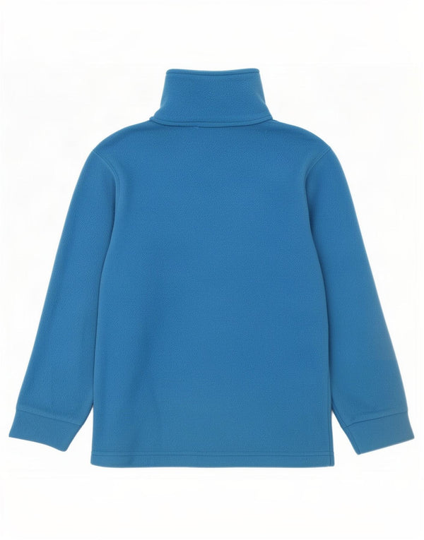Champion Boys Zip Neck Fleece Jumper 7-8 Years Small Blue Polyester