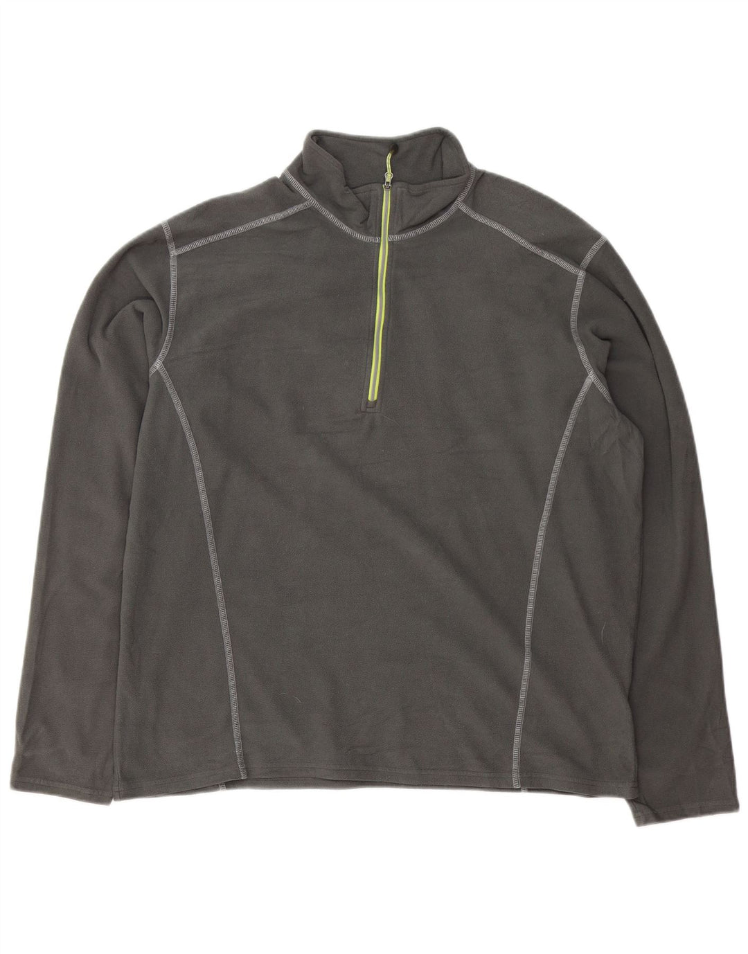 Eddie Bauer Mens Zip Neck Fleece Jumper XL Grey Polyester