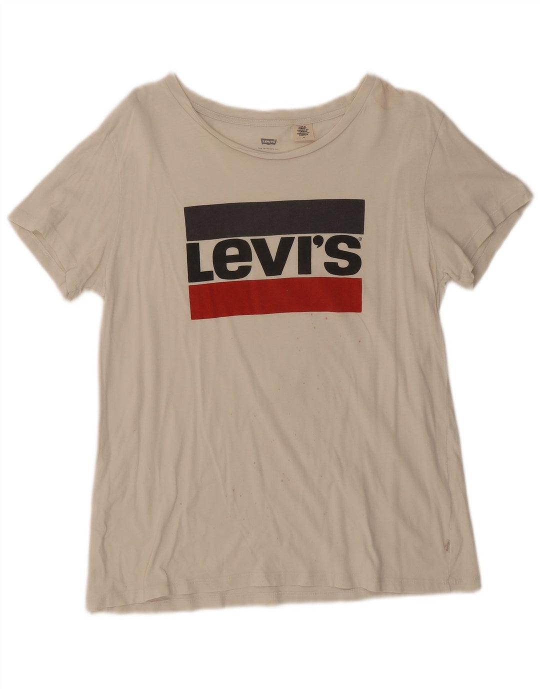 Levi's Womens Graphic T-Shirt Top UK 14 Medium White
