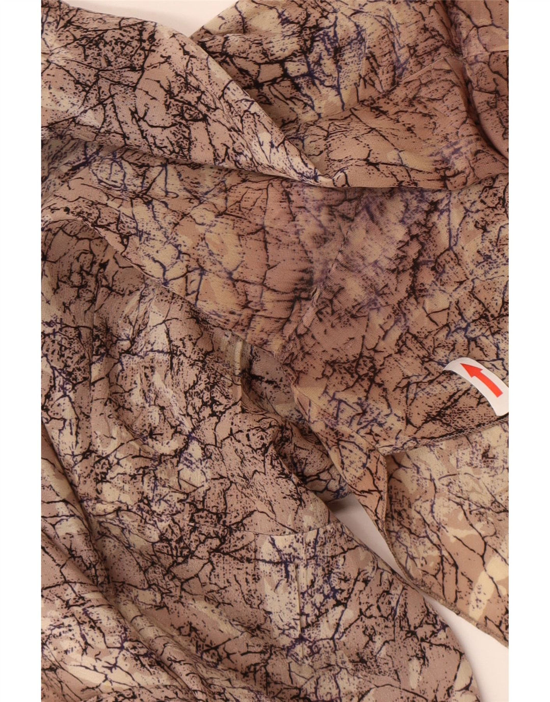 Vintage Womens Abstract Pattern Shift Dress UK 16 Large Brown