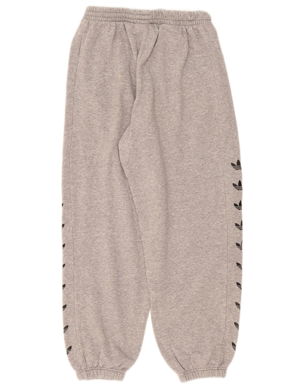 Adidas Damen Graphic Trainingshose Jogger UK 12 Mittelgrau fleckig