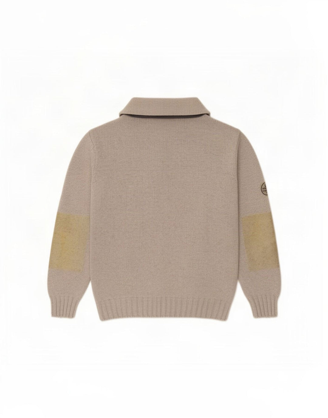 Męski sweter polo Murphy & Nye Średni szary, wełniany w bloki kolorów
