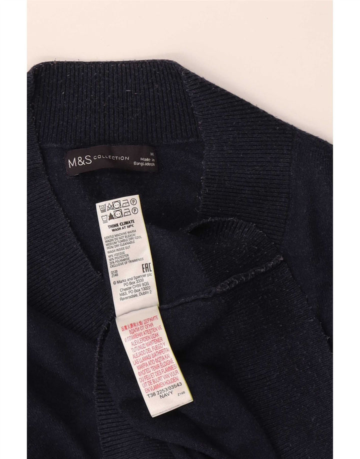 Pulover pentru femei Marks & Spencer supradimensionat cu decolteu în V, mediu bleumarin