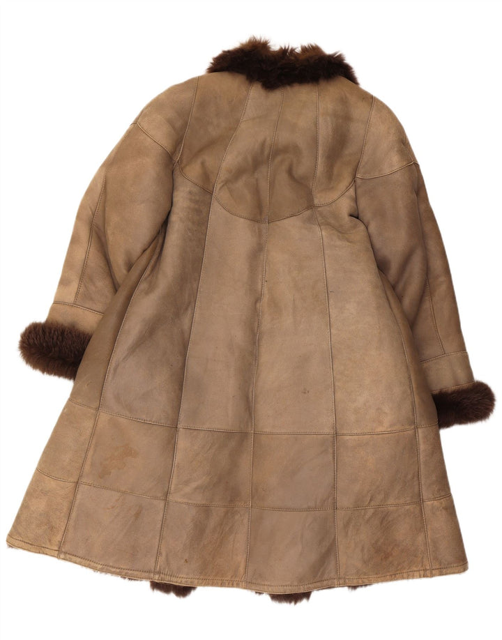 Płaszcz damski Christia Open Shearling UK 14 średni beż