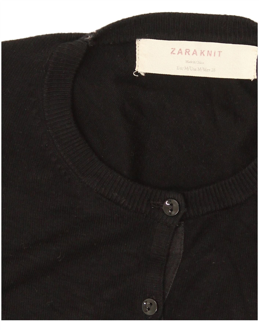 Zara Damen Strickjacke UK 12 Medium Schwarz