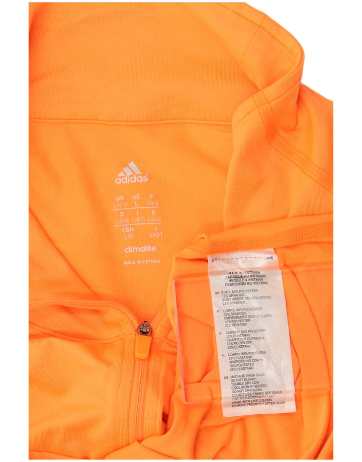 ADIDAS Womens Climalite Pullover Tracksuit Top UK 16/18 Large Orange
