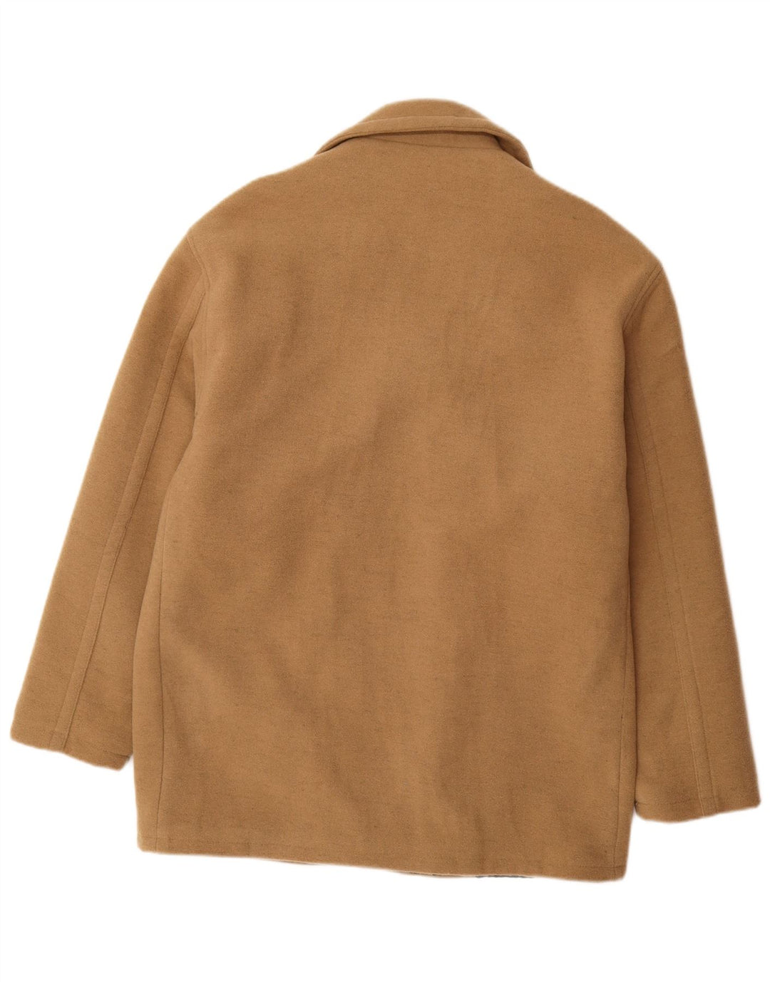 Navigare Mens Pea Coat UK 40 Large Beige Wool