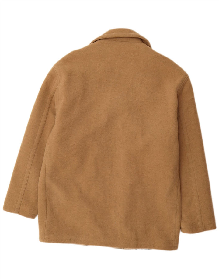 Navigare Mens Pea Coat UK 40 Large Beige Wool