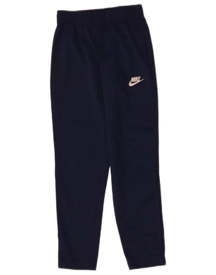 Nike Boys Tracksuit Trousers 8-9 Years Small Navy Blue Polyester