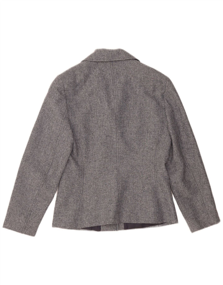 Giacca blazer a 4 bottoni da donna Max & Co. UK 10 piccola poliestere grigio