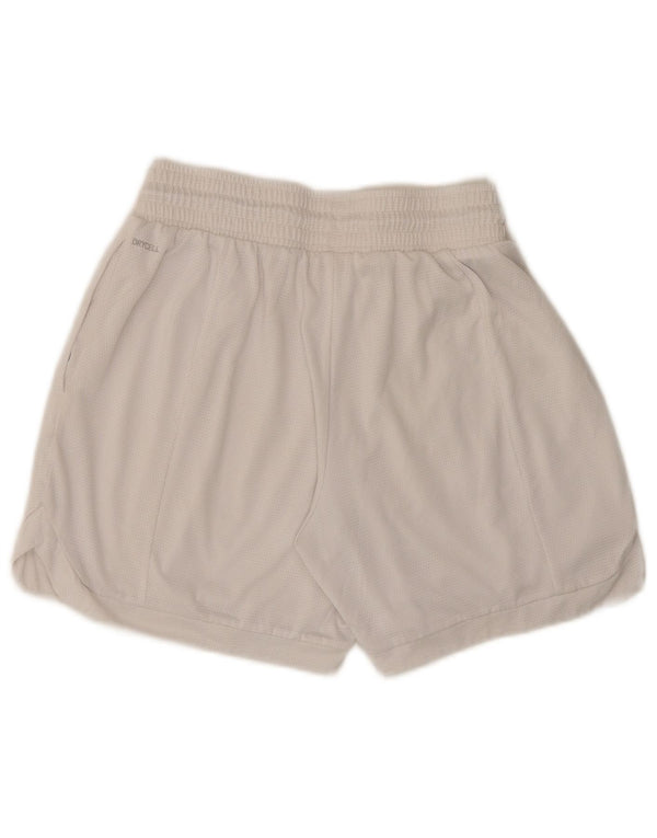 Shorts esportivos femininos Puma UK 8 pequeno poliéster branco