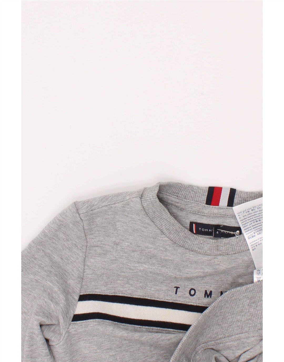 Tommy Hilfiger Boys Graphic Sweatshirt Jumper 3-4 Years Grey Colourblock