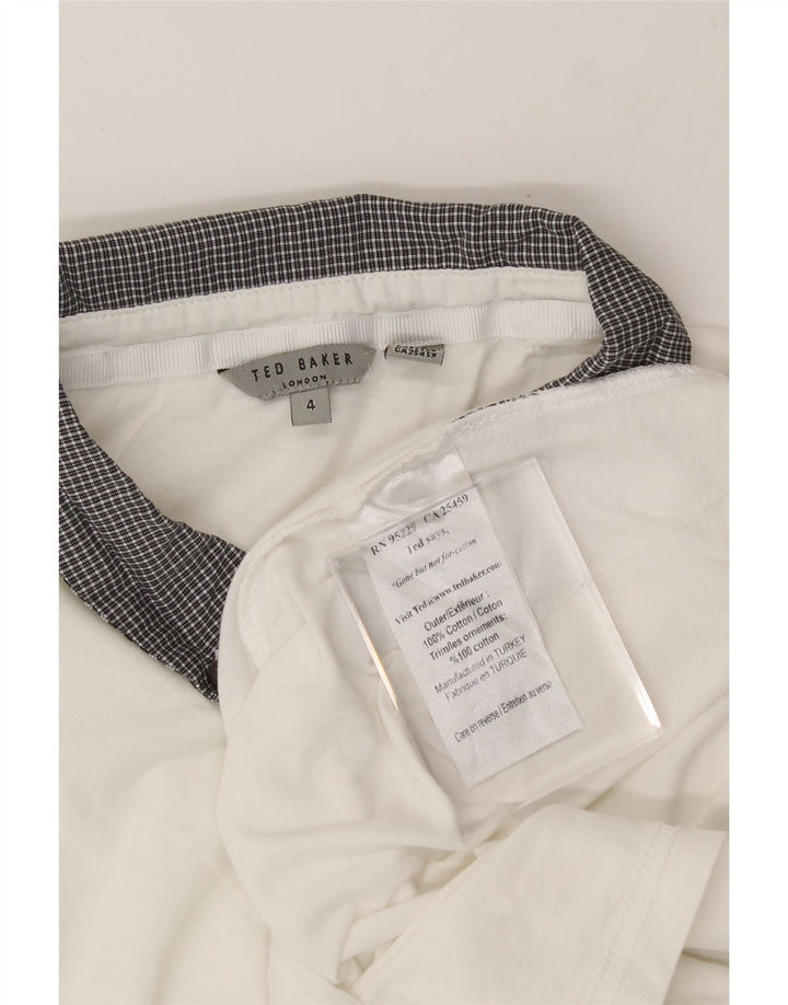 TED BAKER Mens Polo Shirt Size 4 Large White Cotton Vintage Ted Baker and Second-Hand Ted Baker from Messina Hembry 