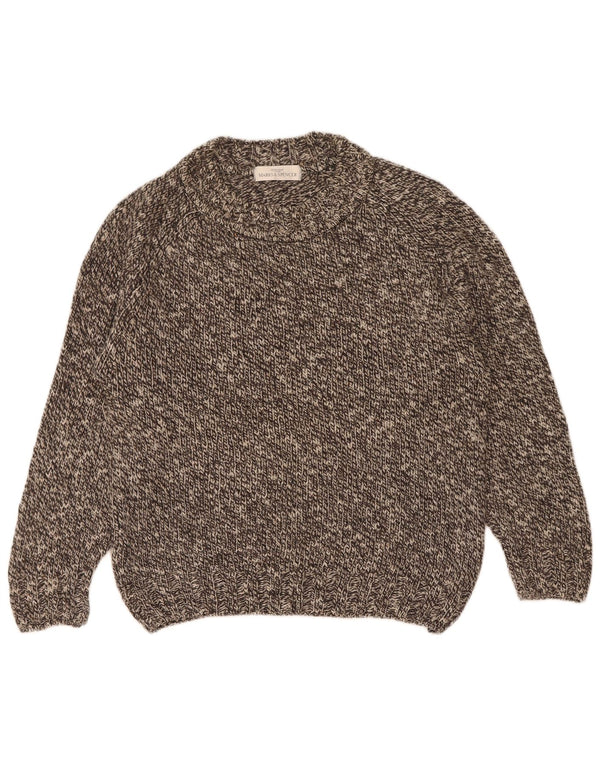 Marks & Spencer Mens Crew Neck Jumper Sweater Small Grey Flecked Wool