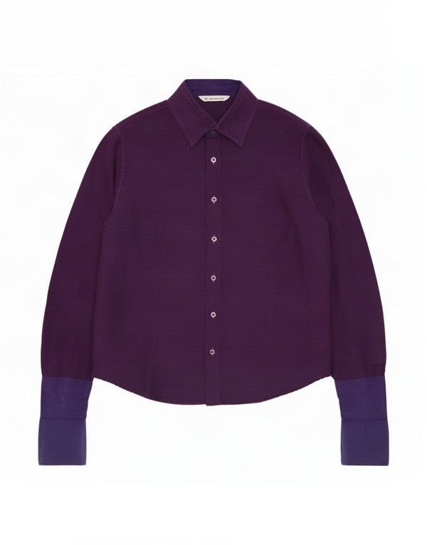 Vintage Womens Shirt IT 44 Medium Purple Colourblock Cotton