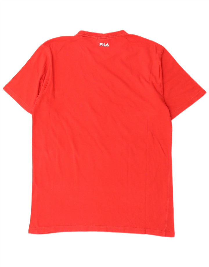 Fila Mens Graphic T-Shirt Top Medium Red Cotton