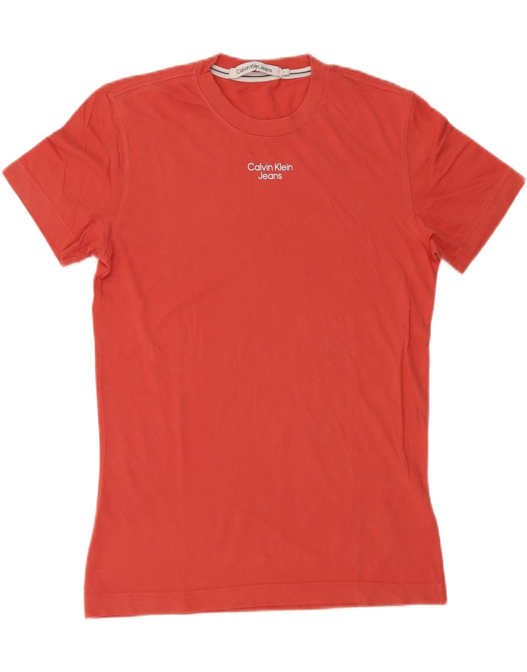 Calvin Klein Jeans Mens T-Shirt Top Small Red Cotton