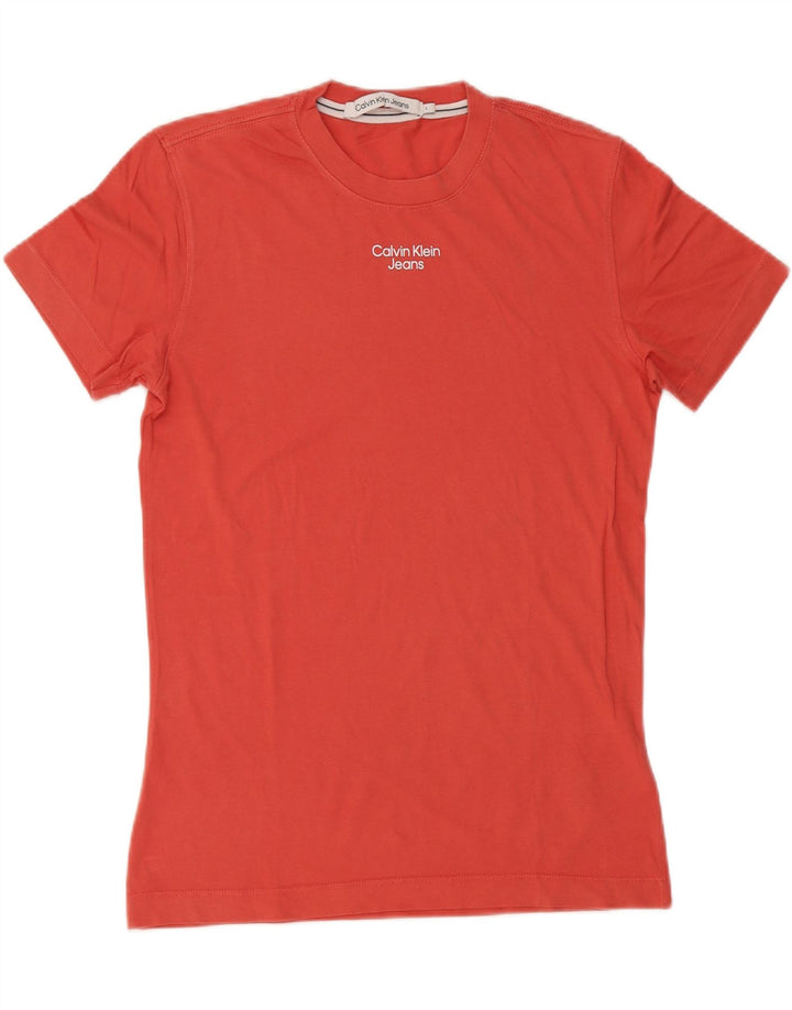 Calvin Klein Jeans Mens T-Shirt Top Small Red Cotton