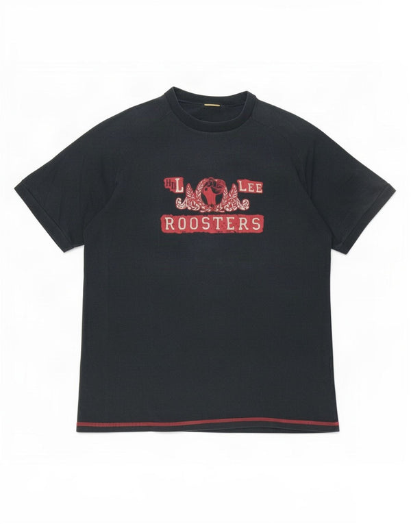 Lee Mens Graphic T-Shirt Top Large Black Cotton