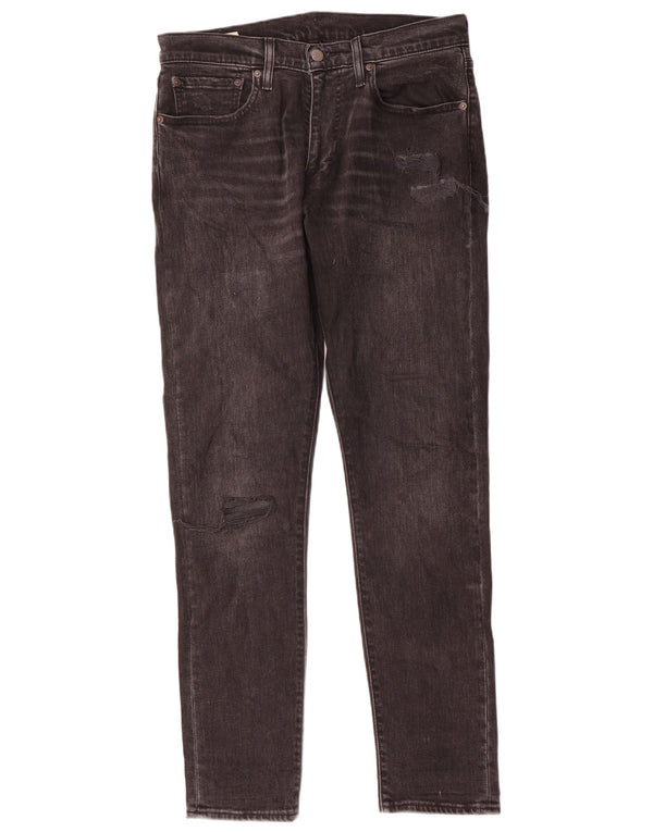 Levi's Mens 512 Distressed karcsú kúpos farmer W32 L32 szürke pamut