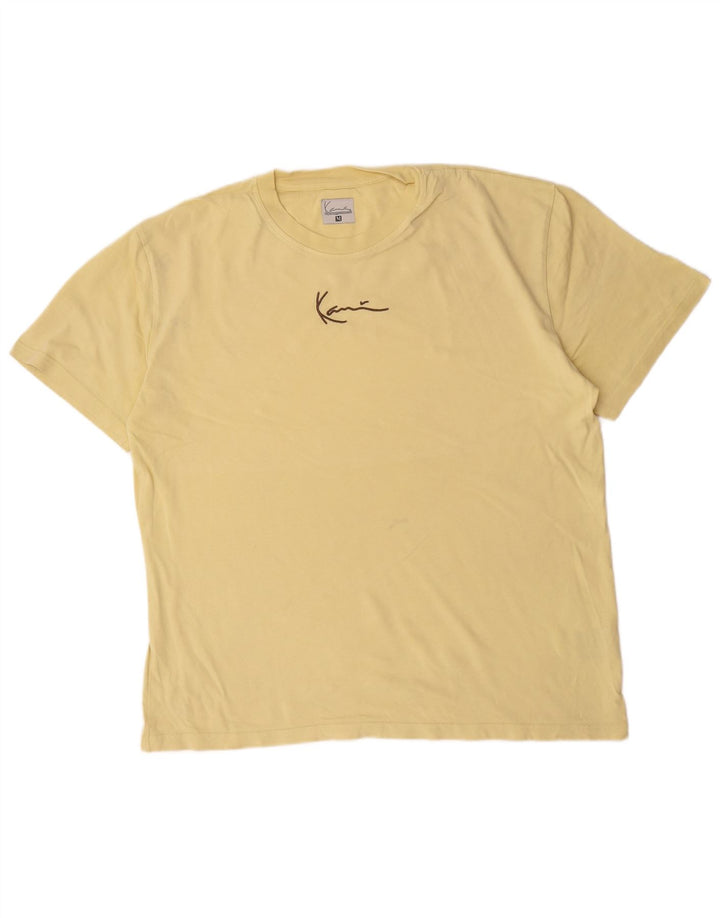 Karl Kani Mens Graphic T-Shirt Top Medium Yellow Cotton