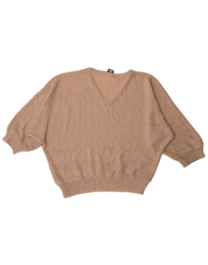 Suéter feminino C&A Batwing com decote em V UE 42 grande bege acrílico