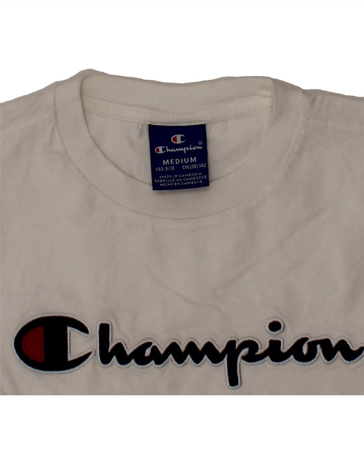 CHAMPION Boys Graphic T-Shirt Top 9-10 Years Medium White Vintage Champion and Second-Hand Champion from Messina Hembry 