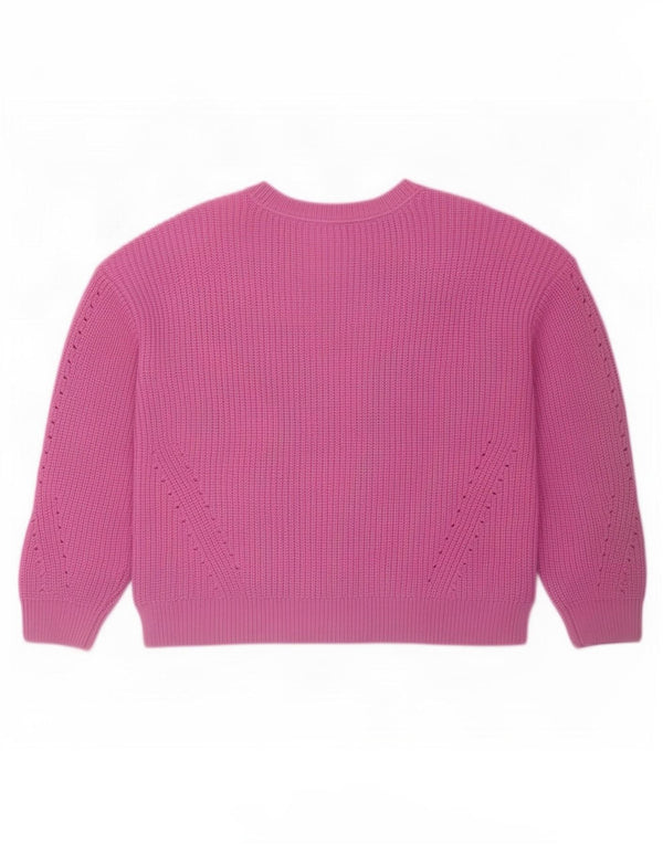 Crew Clothing Womens Boat Neck Jumper Sweater UK 14 Large Pink Acrylic